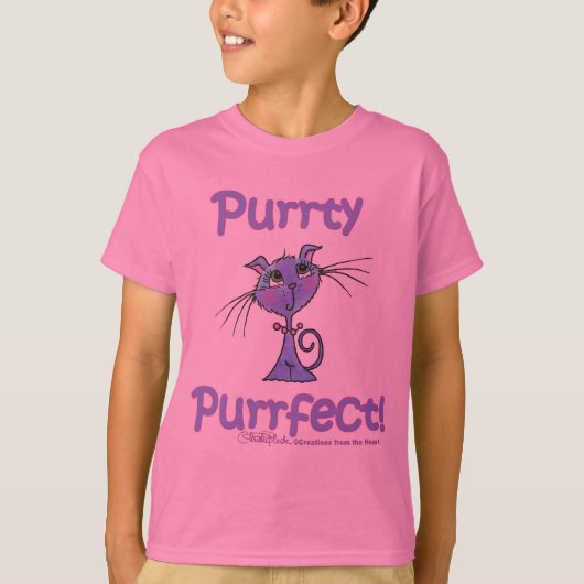 Purrty Purrfect-Kat T-shirt (Voorkant)