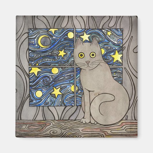 Purry Purry Night Magnet (Voorkant)