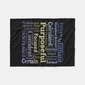 Purseful Word Cloud Art Achiever Motivation Insrat Fleece Deken (Voorkant (Horizontaal))