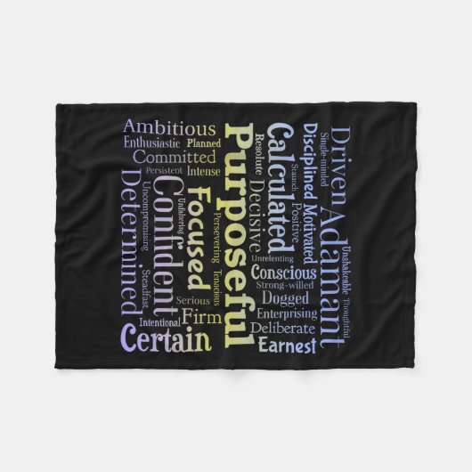 Purseful Word Cloud Art Achiever Motivation Insrat Fleece Deken (Voorkant (Horizontaal))