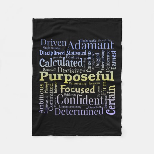 Purseful Word Cloud Art Achiever Motivation Insrat Fleece Deken (Voorkant)