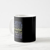 Purseful Word Cloud Art Achiever Motivation Insrat Koffiemok (Voorkant links)