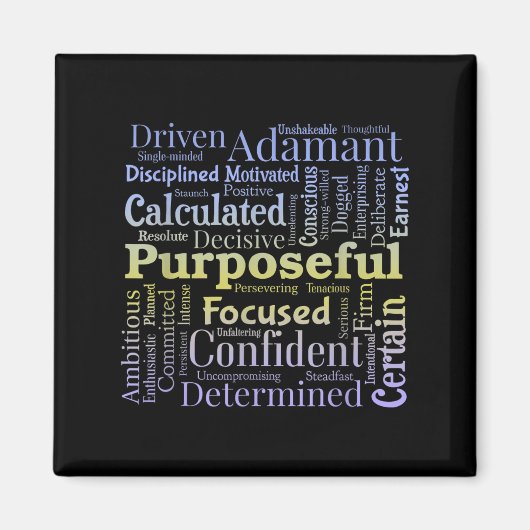 Purseful Word Cloud Art Achiever Motivation Insrat Magneet (Voorkant)