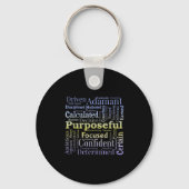 Purseful Word Cloud Art Achiever Motivation Insrat Sleutelhanger (Voorkant)