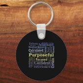 Purseful Word Cloud Art Achiever Motivation Insrat Sleutelhanger (Voorkant)