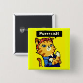 Pursist Cat Pursist Vierkante Button 5,1 Cm (Voorkant /achterkant)