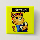 Pursist Cat Pursist Vierkante Button 5,1 Cm (Voorkant)