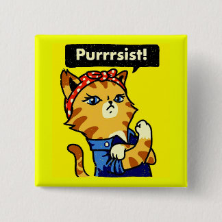Pursist Cat Pursist Vierkante Button 5,1 Cm