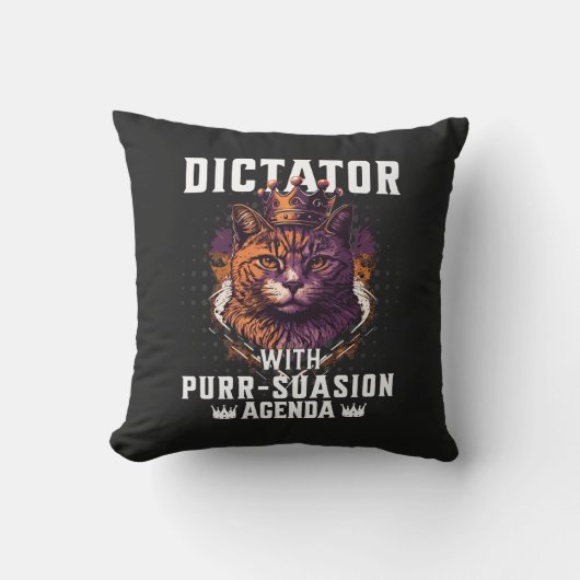 Purssion Agenda Grappige Bossy Cat Kussen (Voorkant)