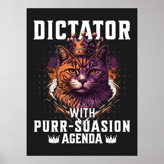 Purssion Agenda Grappige Bossy Cat Poster (Voorkant)