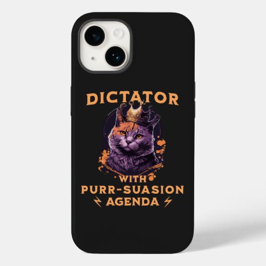 Purssion Agenda Grappige Koning Kat Case-Mate iPhone Case (Achterkant)
