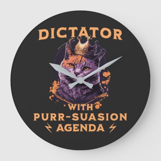 Purssion Agenda Grappige Koning Kat Grote Klok (Voorkant)