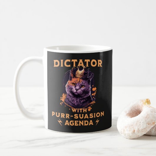 Purssion Agenda Grappige Koning Kat Koffiemok (Met donut)