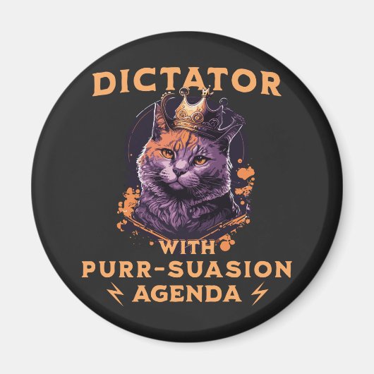 Purssion Agenda Grappige Koning Kat Magneet (Voorkant)
