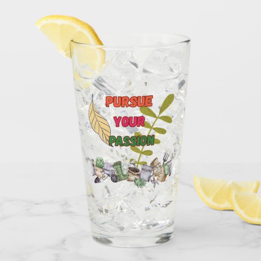 Pursue Your Passion- Gardening Drinking Glass Glas (Voorkant ijs)