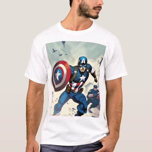 "Pursuit of Justice: Heroic Chase" T-shirt Design (Voorkant)