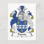 Purvis Family Crest Briefkaart (Voorkant)