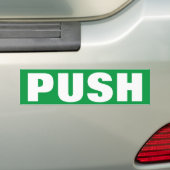 PUSH aan opendeurvensterteken op vinylsticker Bumpersticker (Op auto)