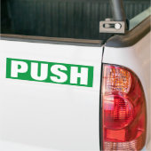 PUSH aan opendeurvensterteken op vinylsticker Bumpersticker (Op Truck)
