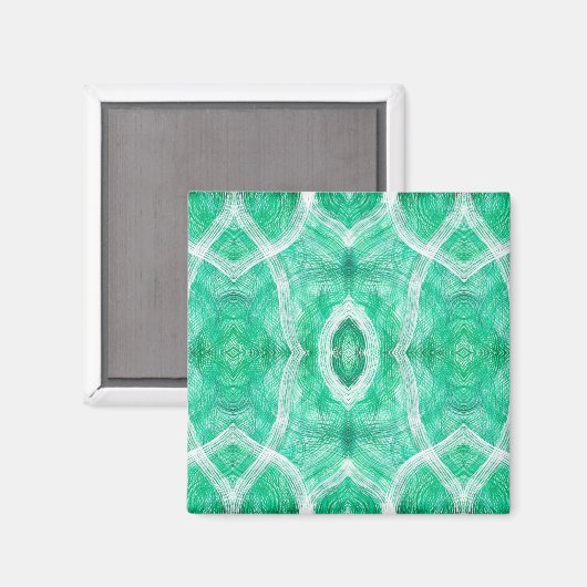 Push Abstract Light Green White Watercolor Art Magneet (Voorkant / Achterkant)