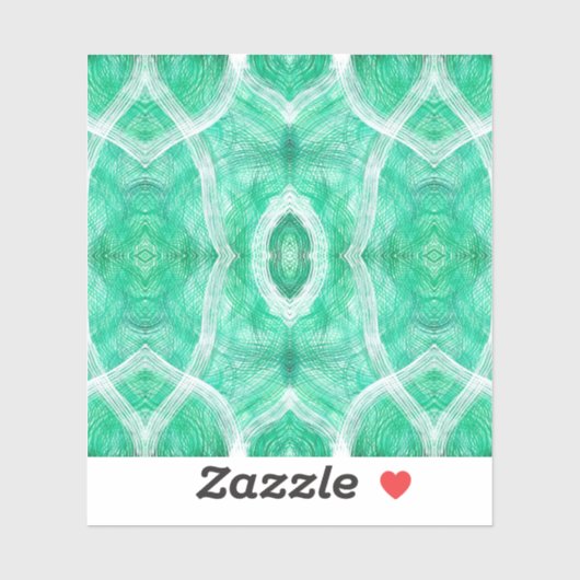 Push Abstract Light Green White Watercolor Art Sticker (Vel)