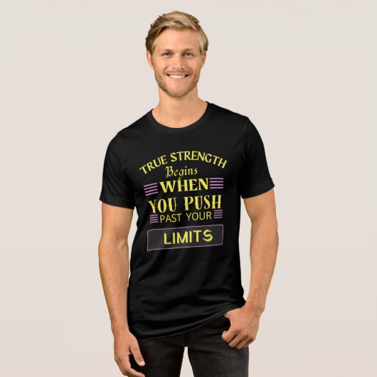 Push Beyond Limits - Echte kracht Tri-Blend Shirt (Voorkant volledig)