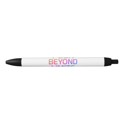 Push beyond limits - Motivatie verlooptekst Zwarte Inkt Pen (Voorkant)