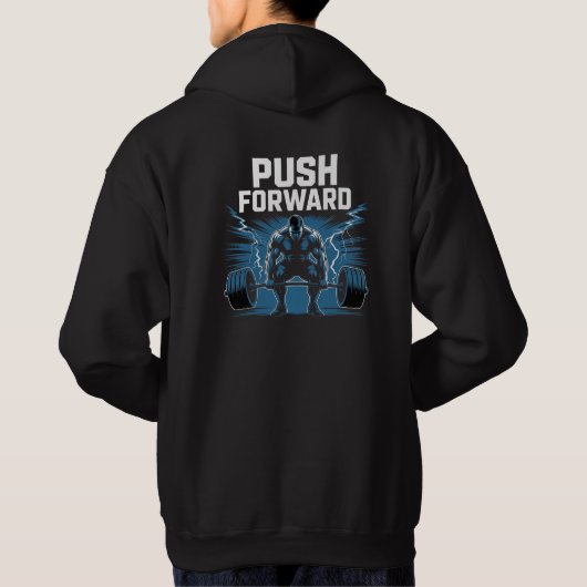 Push Beyond Limits Motivational T-Shirt. Hoodie (Achterkant)