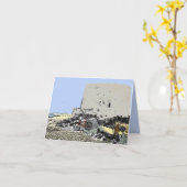 Push Bike en Martello Tower Hythe Kent Kaart (Gele Bloem)