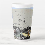 Push Bike en Martello Tower Hythe Kent Latte Mok (Voorkant)