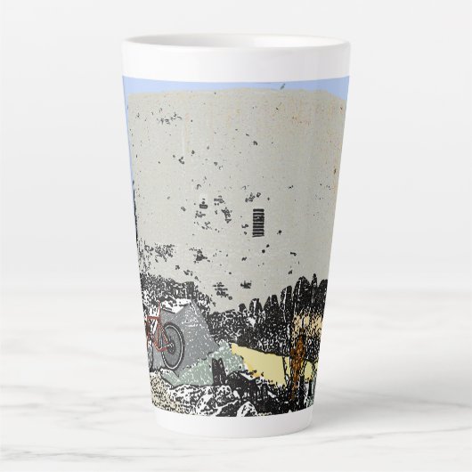 Push Bike en Martello Tower Hythe Kent Latte Mok (Voorkant)