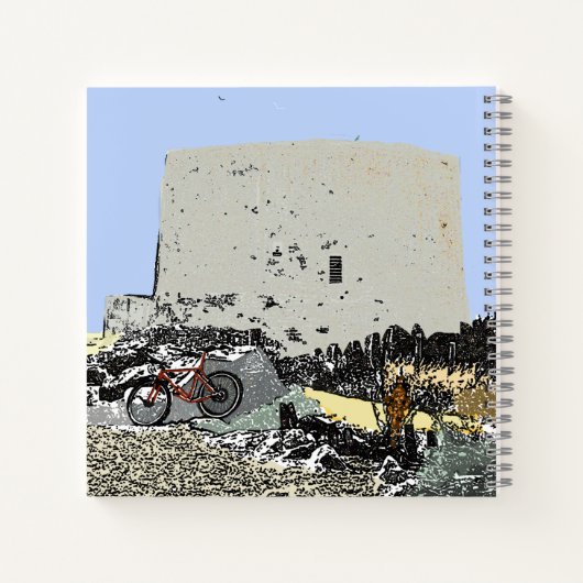 Push Bike en Martello Tower Hythe Kent notitieboek (Achterkant)