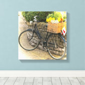 Push Bike Flower Basket Landscène Canvas Afdruk (Insitu (Houten vloer))