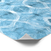 Push Blauwe Abstracte Aquarel Kunst Poster (Hoek)