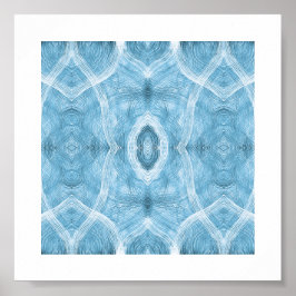 Push Blauwe Abstracte Aquarel Kunst Poster