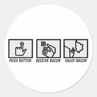 Push Button Bacon Ronde Sticker