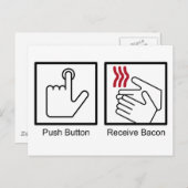Push Button, Receive Bacon - Bacon Dispenser Briefkaart (Voorkant / Achterkant)