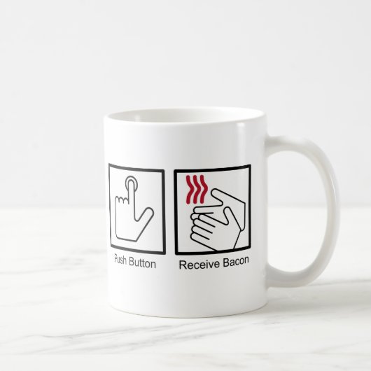Push Button, Receive Bacon - Bacon Dispenser Koffiemok (Rechts)