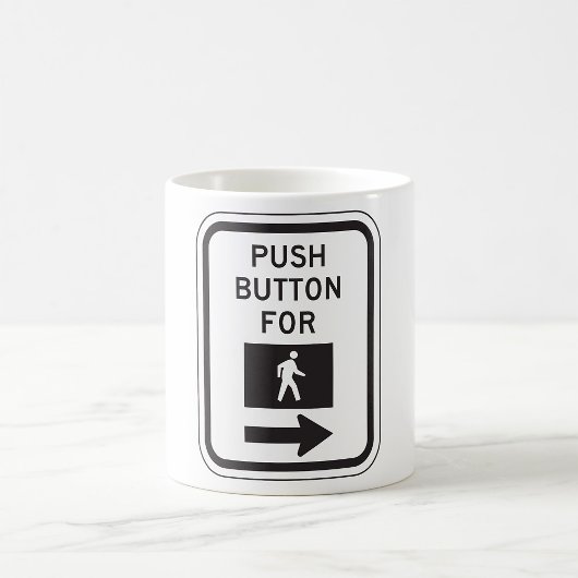 Push Button voor lopen voetganger kruising teken Koffiemok