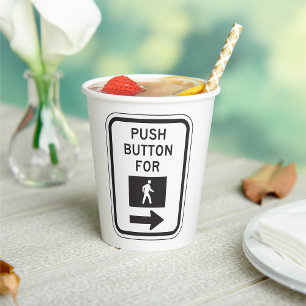 Push Button voor lopen voetganger kruising teken Papieren Bekers