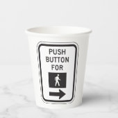 Push Button voor lopen voetganger kruising teken Papieren Bekers (Voorkant)
