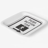 Push Button voor lopen voetganger kruising teken Papieren Bordje (Gebogen)