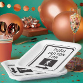 Push Button voor lopen voetganger kruising teken Papieren Bordje