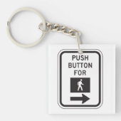 Push Button voor lopen voetganger kruising teken Sleutelhanger (Voorkant)