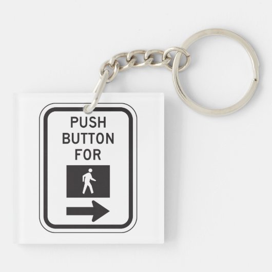 Push Button voor lopen voetganger kruising teken Sleutelhanger (Achterkant)