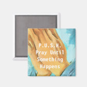 PUSH Christianity citeert en gezegden Magneet (Voorkant / Achterkant)