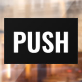 "PUSH" Deur Signaal, Zwart/Wit, Doe-het-zelf Beric Raamsticker (Vel 2)