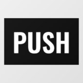 "PUSH" Deur Signaal, Zwart/Wit, Doe-het-zelf Beric Raamsticker (Vel)