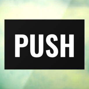 "PUSH"-deurteken, zwart/wit, DIY-bericht Raamsticker