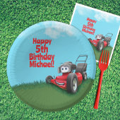 Push gazon maaier verjaardag papier Borden kom Papieren Bordje